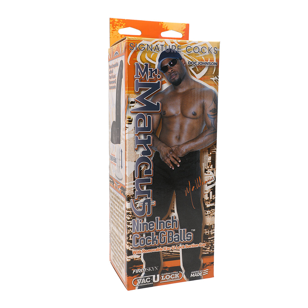 Mr.Marcus Cock R5 W/Vac-U-Lock Suction Cup Mr. Marcus R5 dark brown dong in orange retail package