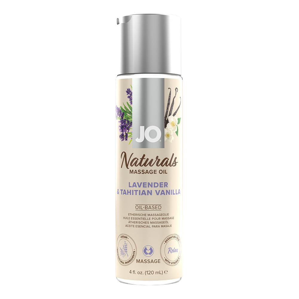 JO Naturals Massage Oil Lavender & Tahitian Vanilla 4 oz. System JO Naturals Lavender and Tahitian Vanilla 4 oz bottle