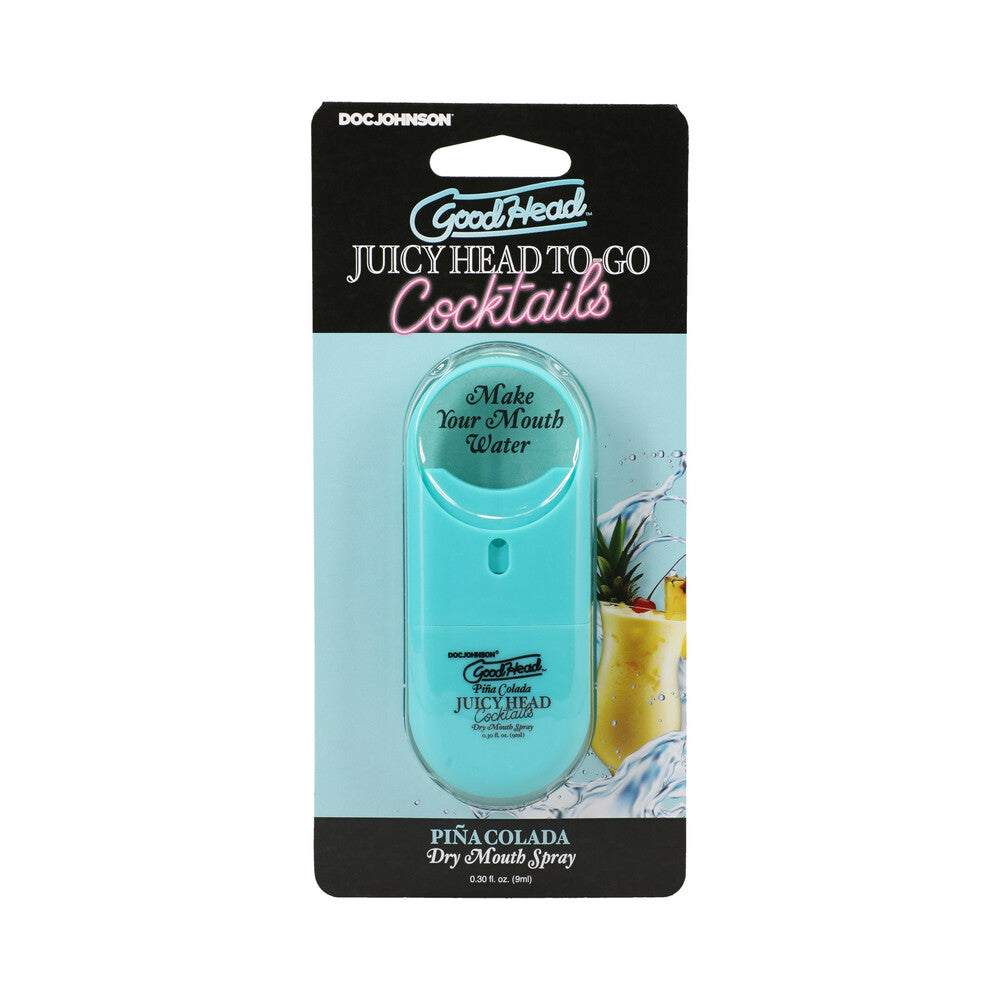 GoodHead Juicy Head Cocktails Dry Mouth Spray To-Go Piña Colada Juicy Head To-Go Pina Colada aqua spray on hanging card