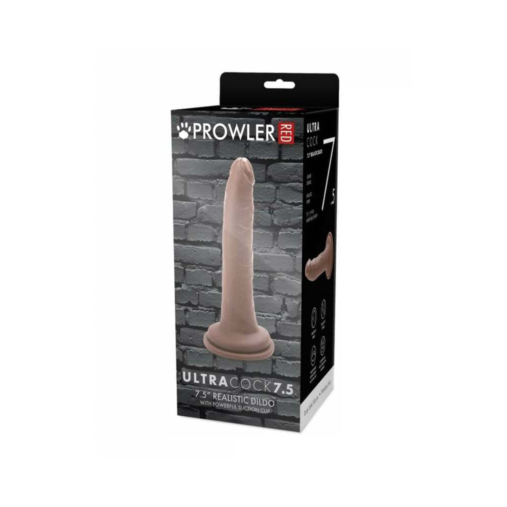 Prowler RED Ultra Cock 7.5 in. Realistic Dildo Caramel Prowler RED Ultra Cock 7.5-inch caramel dildo retail box