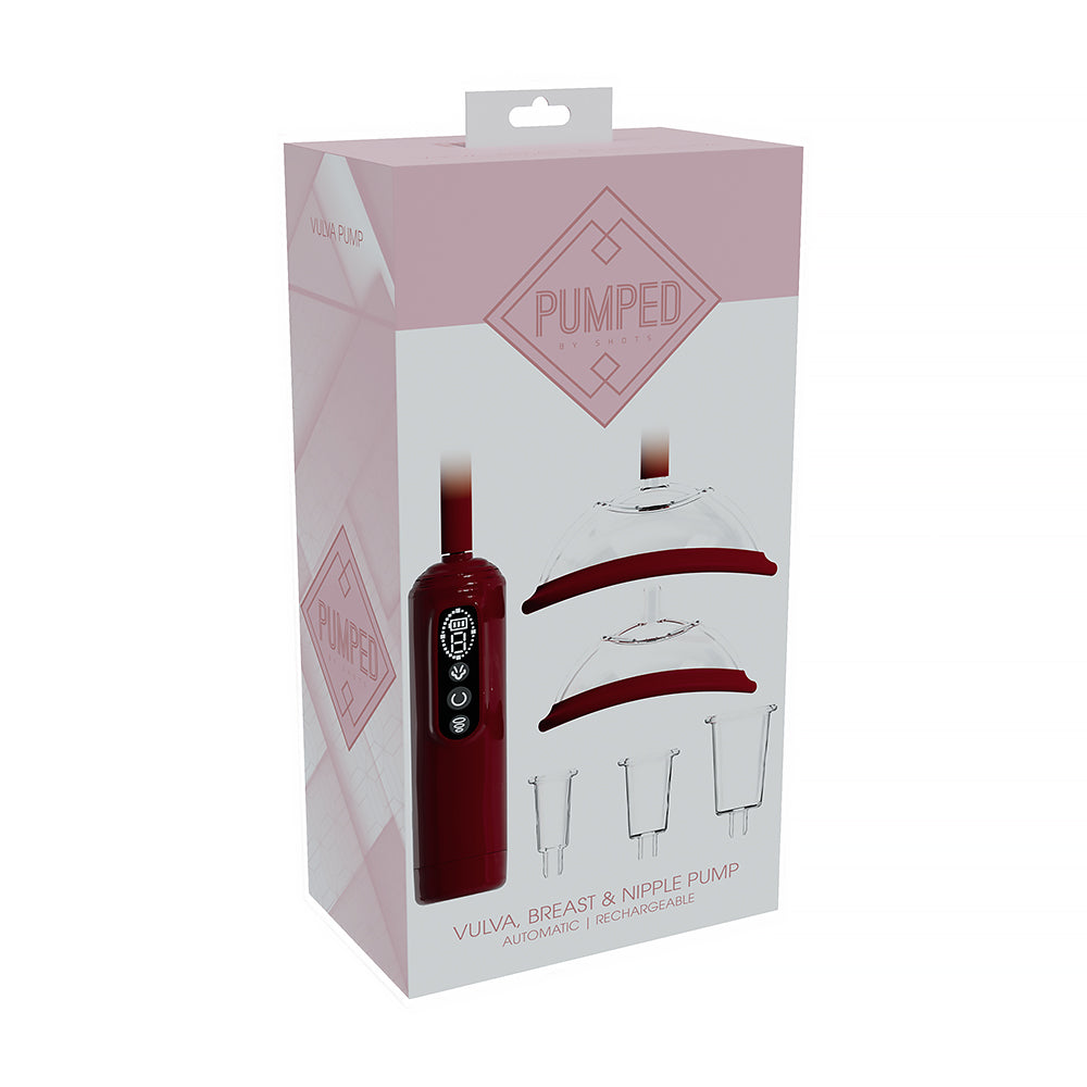 PUMPED Automatic Rechargeable Vulva, Breast & Nipple Pump Red PUMPED Automatic Rechargeable Vulva, Breast & Nipple Pump Red