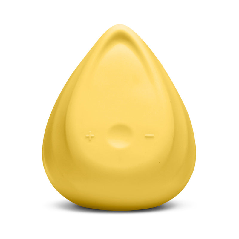 Biird Evii Vibrator Yuzu Yellow front view of Yuzu Yellow Biird Evii with face-like control detail