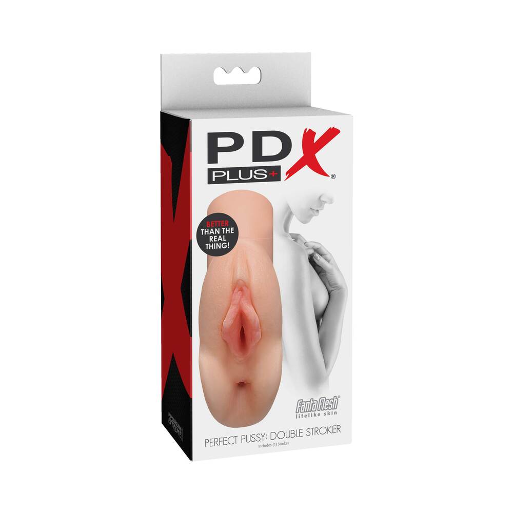 PDX Plus Perfect Pussy Double Stroker Beige PDX Plus Perfect Pussy Double beige stroker retail box