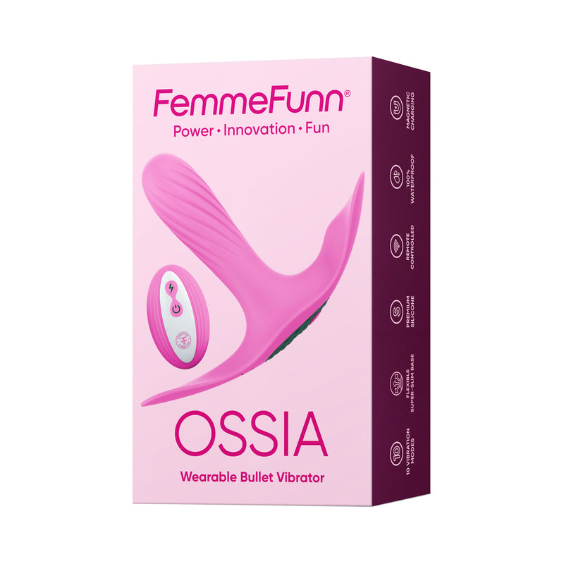 FemmeFunn Ossia Pink FemmeFunn Ossia wearable bullet vibrator and oval remote on pink box
