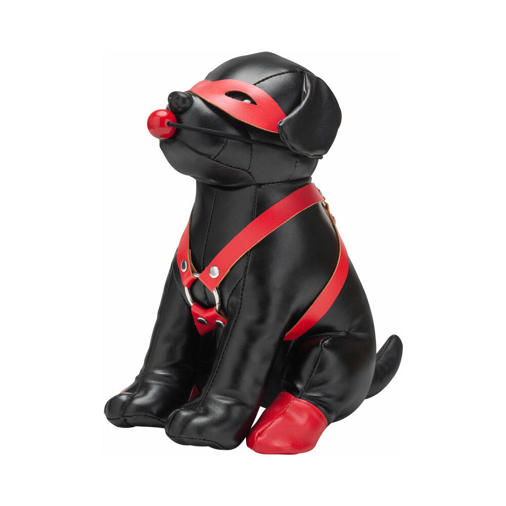 Prowler RED Booted Up Bandit Prowler RED Booted Up Bandit puppy figure seated black figure with red harness eye mask ring gag and rear boots