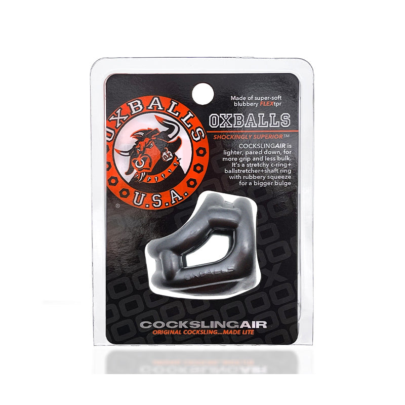 OxBalls Cocksling Air FLEXtpr Steel OxBalls Cocksling Air Steel three-opening sling in retail packaging