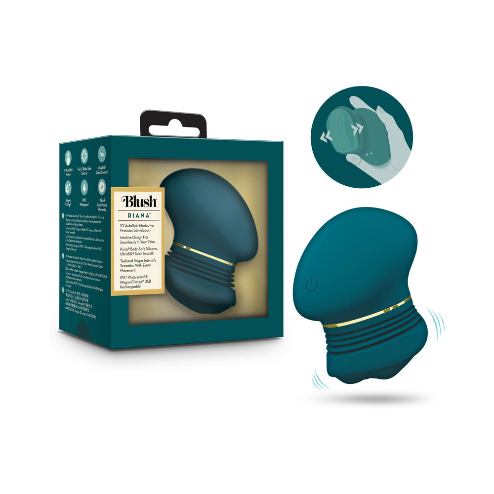 Blush Collection Riana Dark Teal Dark-teal Blush Riana massager with gold band and box