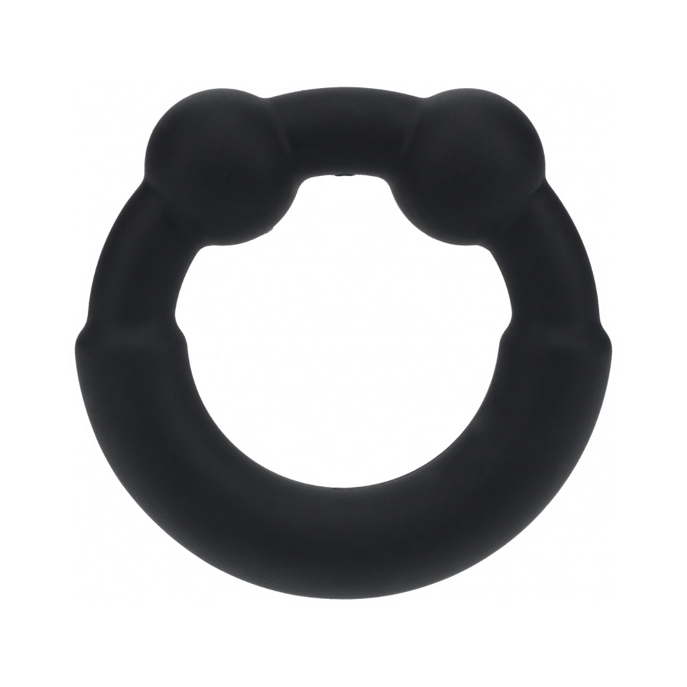 LEVELZ Metal & Silicone Cock Ring Black Black LEVELZ circular ring with six raised outer sections