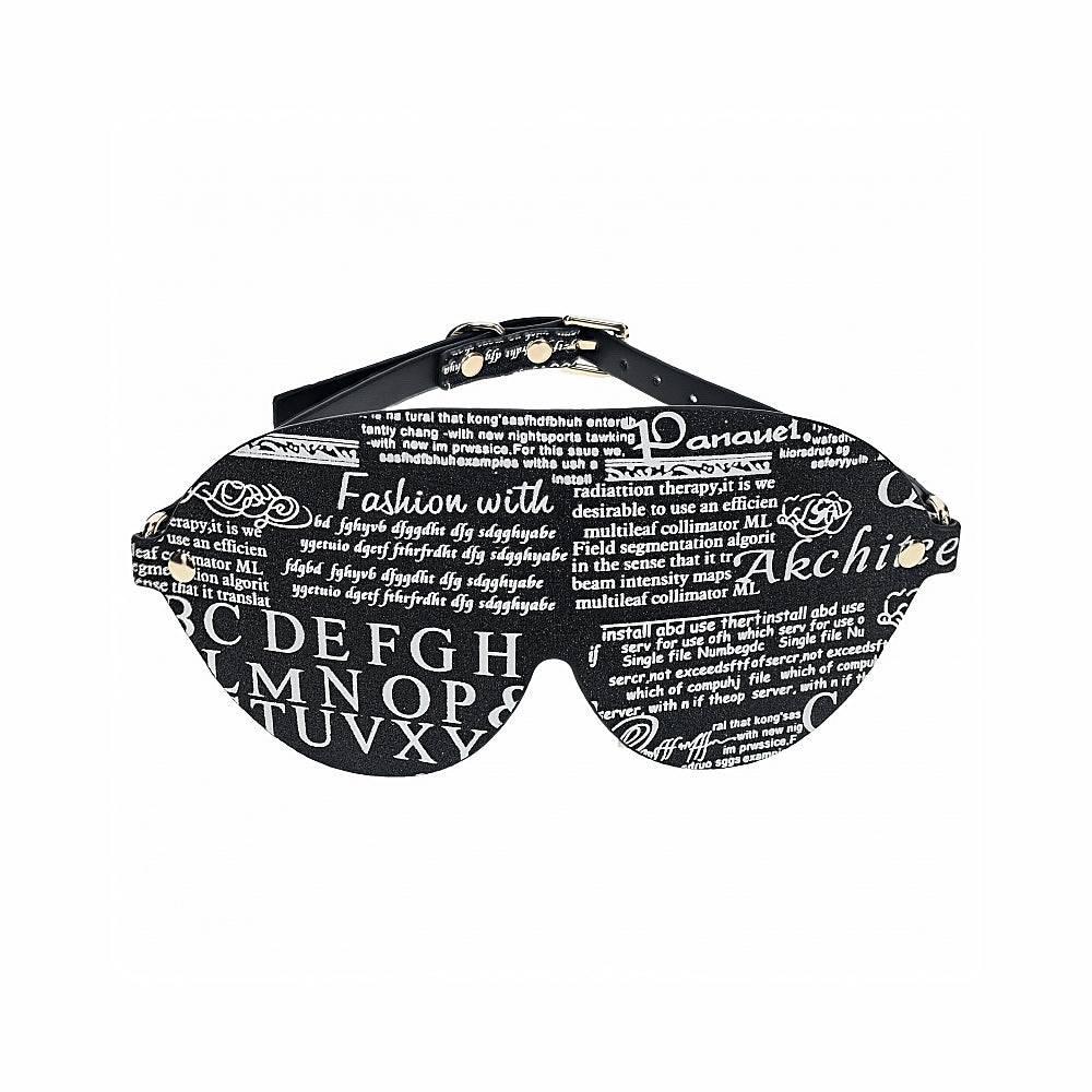 Ouch! International New York Collection Blindfold black New York text-print blindfold with contoured eye panel and buckle strap