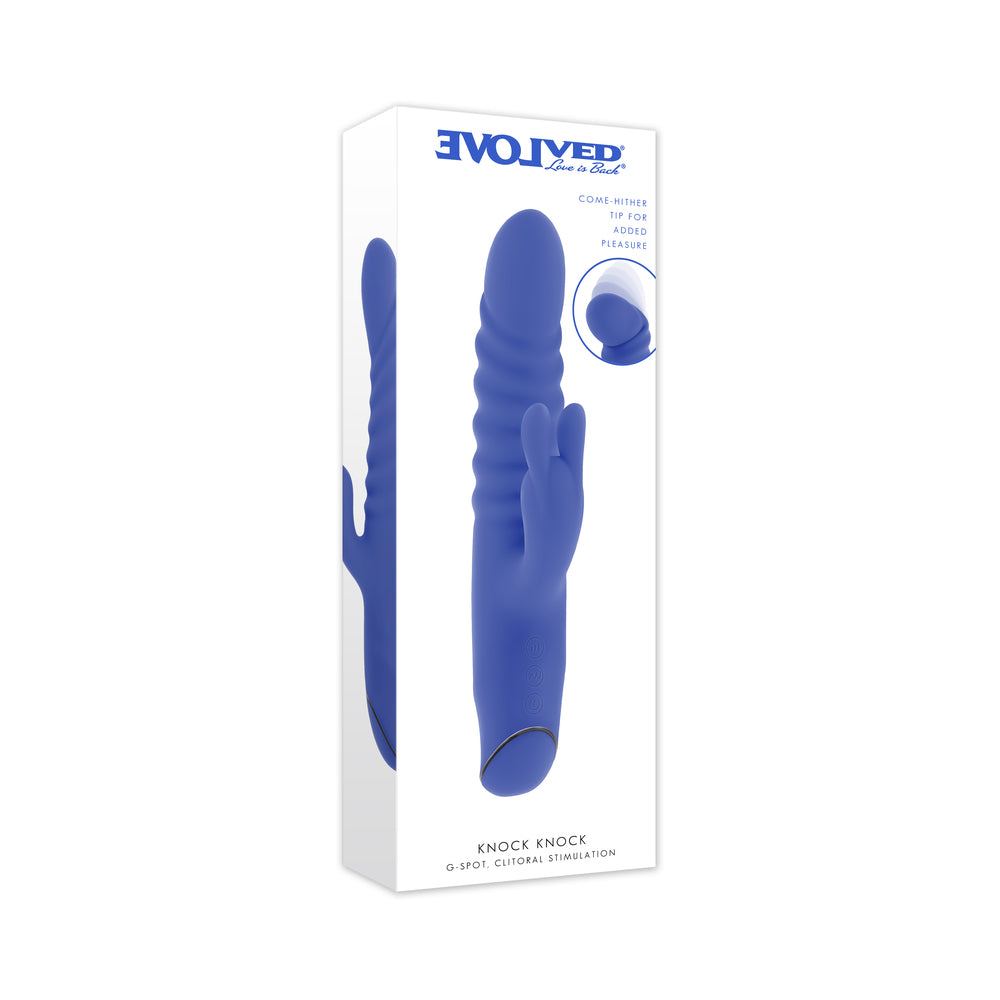 Evolved Knock Knock Blue Evolved Knock Knock blue retail box with dual-arm product image