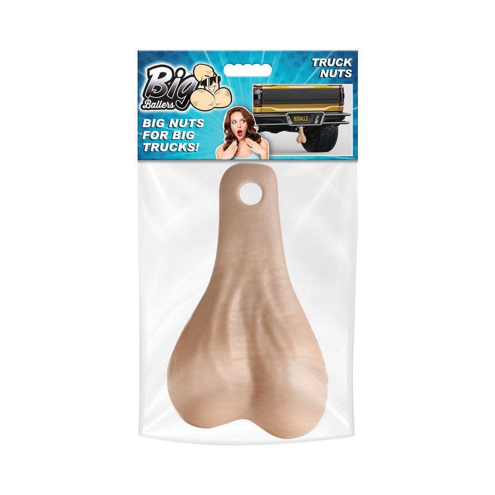 Big Ballers Small Truck Nuts Light Big Ballers small light-beige plastic truck nuts in clear hanging bag