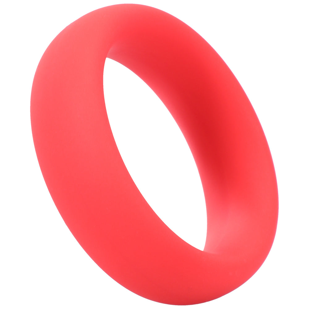 Tantus Intermediate C-Ring 1.875 in. Crimson Bright red Tantus Intermediate C-Ring with thick rounded oval profile