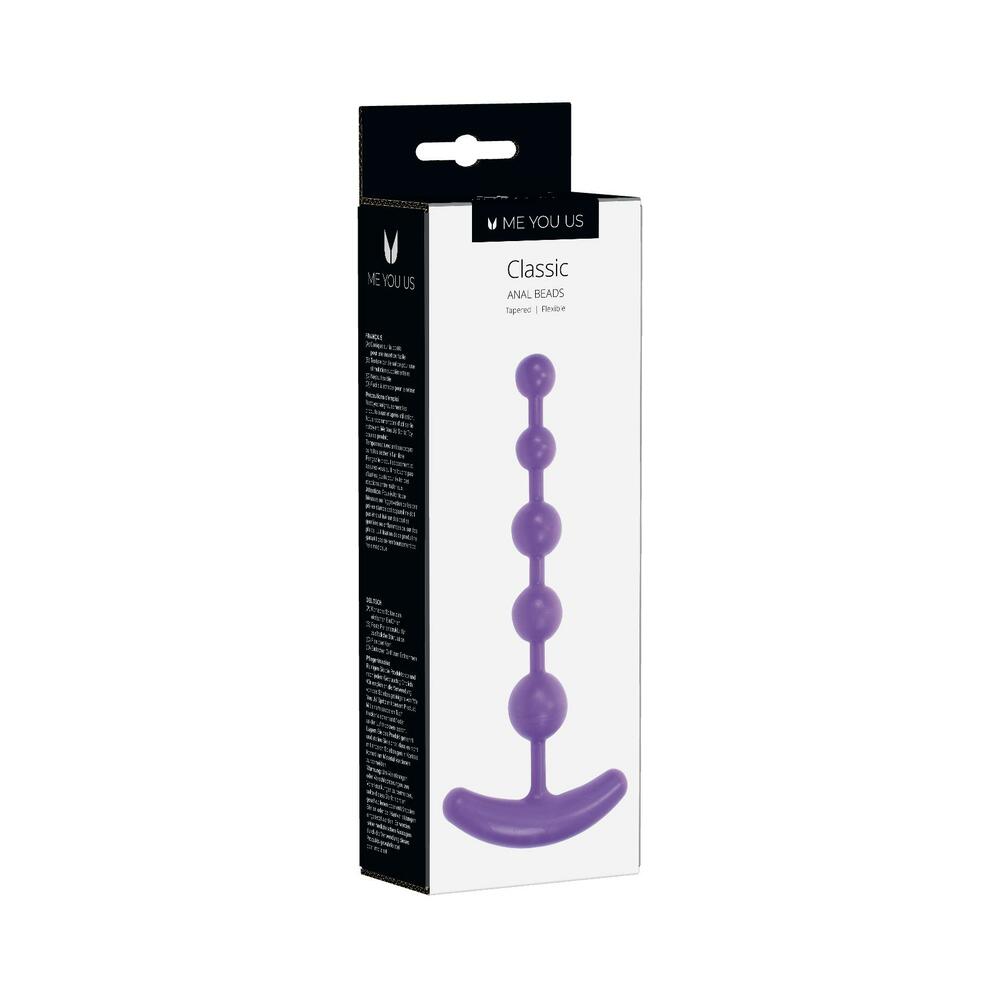Me You Us Classic Anal Beads Purple purple Me You Us Classic five graduated anal beads with curved handle on retail box