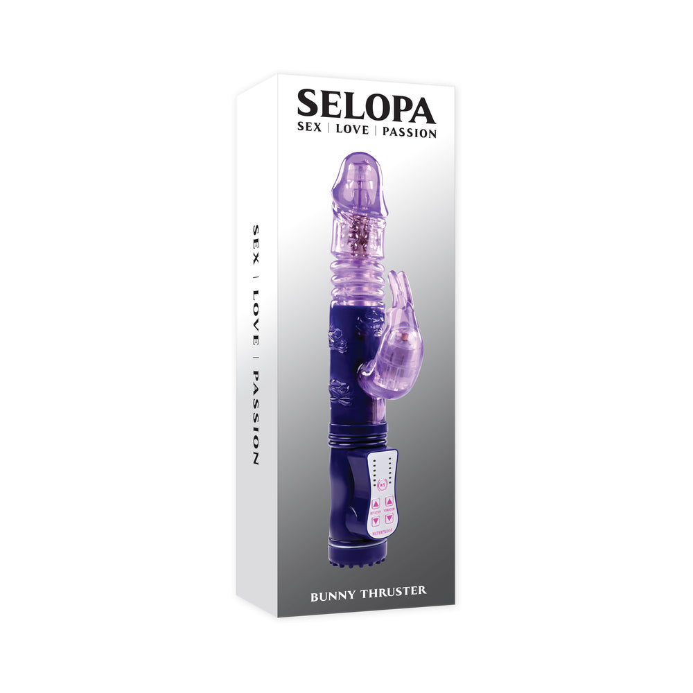Selopa Bunny Thruster Thrusting Rabbit Vibrator Purple purple Selopa Bunny Thruster rabbit vibrator in tall white box