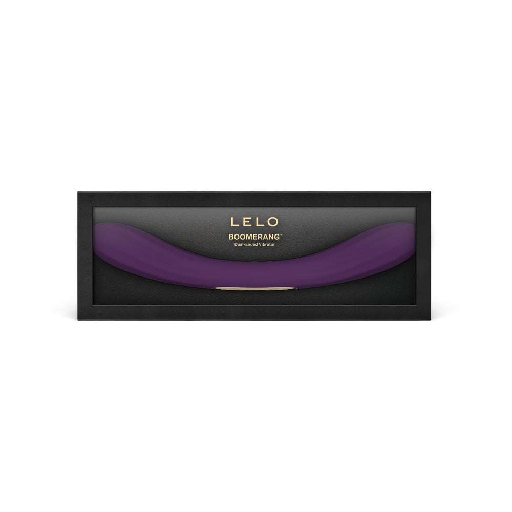 LELO BOOMERANG Plum LELO BOOMERANG plum dual-ended vibrator in black presentation box