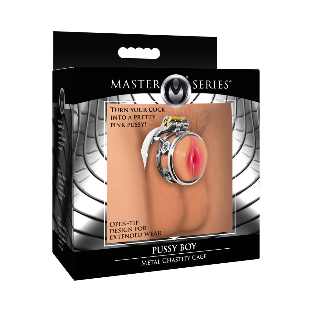 Master Series Pussy Boy Metal Chastity Cage Master Series Pussy Boy Metal Chastity Cage retail box