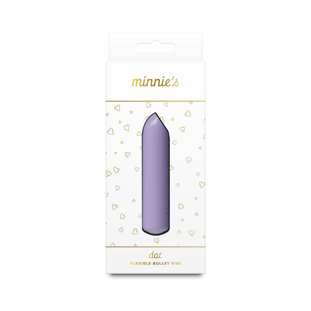 Minnie''s Dot Lilac Minnie's Dot lilac slim bullet vibrator inside the white hanging retail box