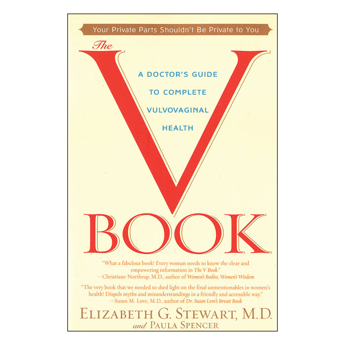 The V Book: A Doctor''s Guide to Complete Vulvovaginal Health cream V Book cover with large red V and blue subtitle text