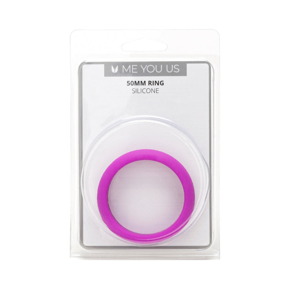Me You Us Silicone 50mm Ring Me You Us purple 50 mm silicone ring inside clear circular blister with 50MM label above