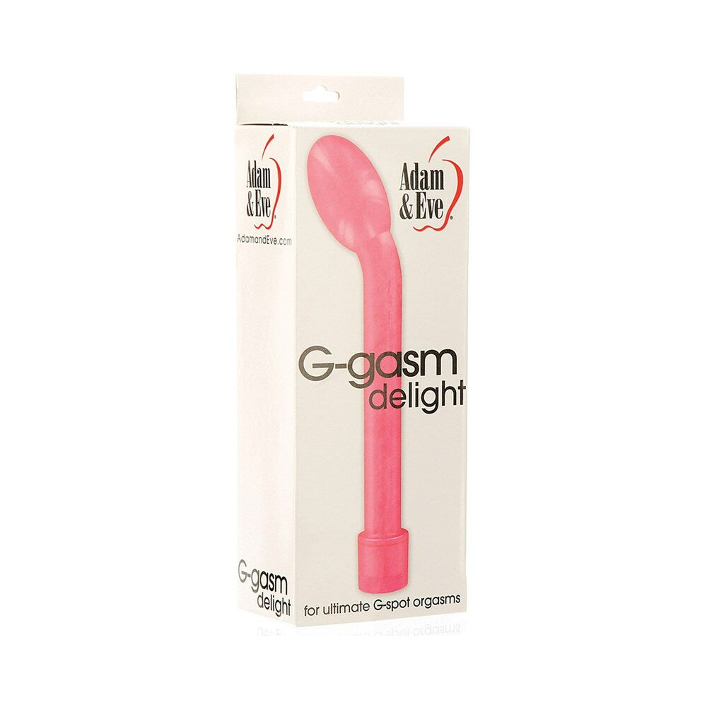 Adam & Eve G-Gasm Delight Adam & Eve G-Gasm Delight pink vibrator shown inside white retail box