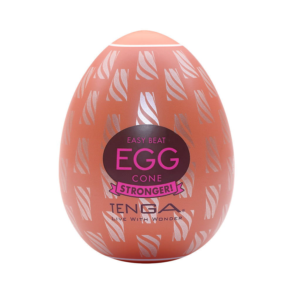Tenga EGG Cone coral Tenga EGG Cone case with white pointed leaf-like graphics