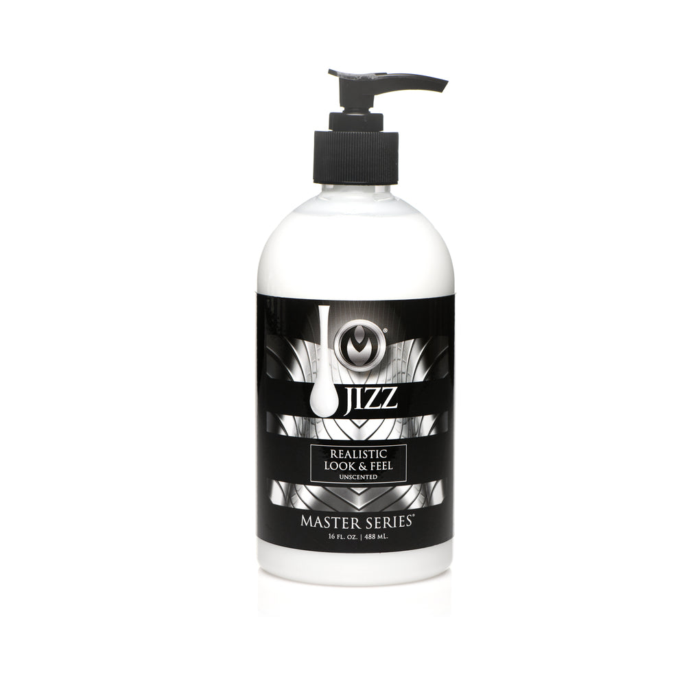 Master Series Unscented Water-Based Jizz Lubricant 16 oz. 16 ounce Master Series Jizz unscented water-based lubricant in pump bottle