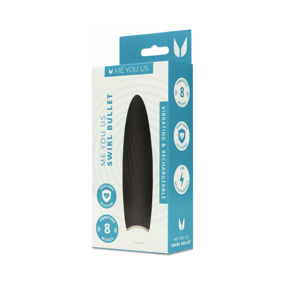 Me You Us Swirl Bullet Black Me You Us black Swirl Bullet vibrator retail box