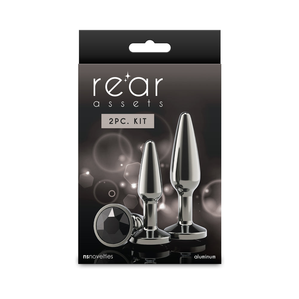 Rear Assets Tapered Trainer Plug Kit Gunmetal/Black Gunmetal Rear Assets two-piece tapered aluminum plug trainer kit on box