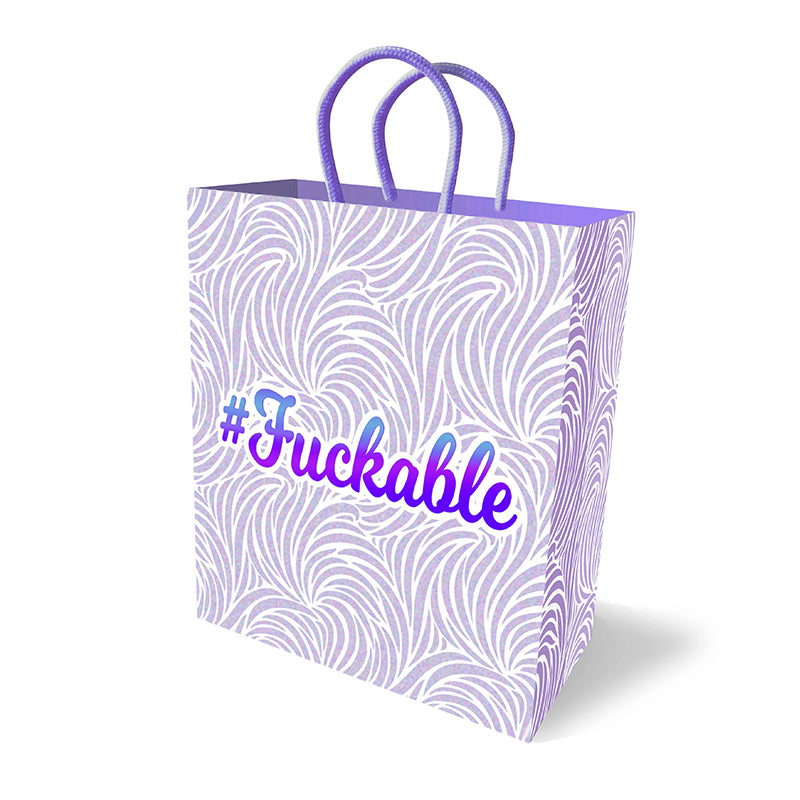Fuckable Gift Bag White and purple Fuckable gift bag with wavy pattern and loop handles
