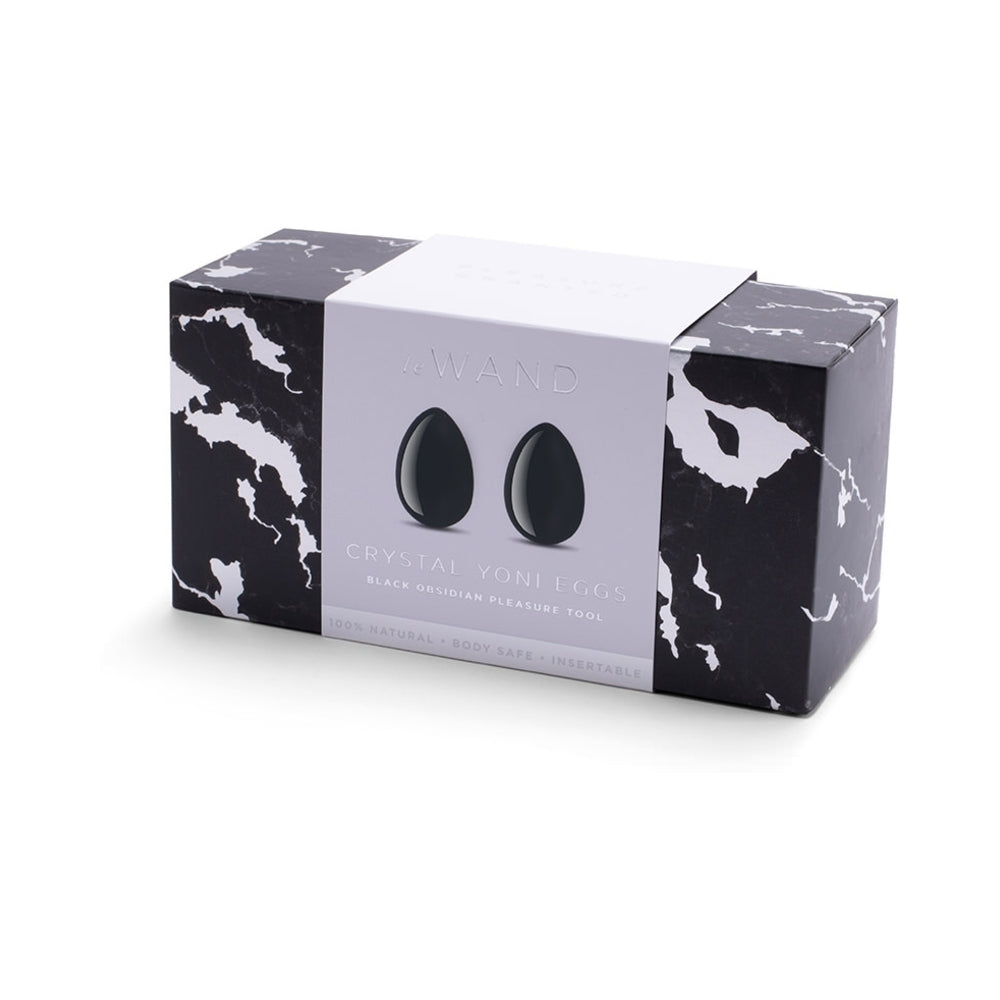 Le Wand Crystal Yoni Eggs Black Obsidian Le Wand Black Obsidian yoni eggs retail box