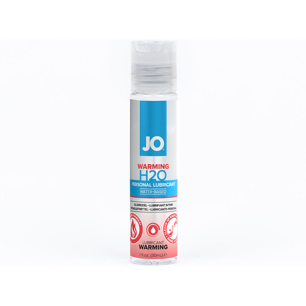 JO H2O Warming Water-Based Lubricant 1 oz. System JO H2O Warming 1 oz slim bottle front with blue red label