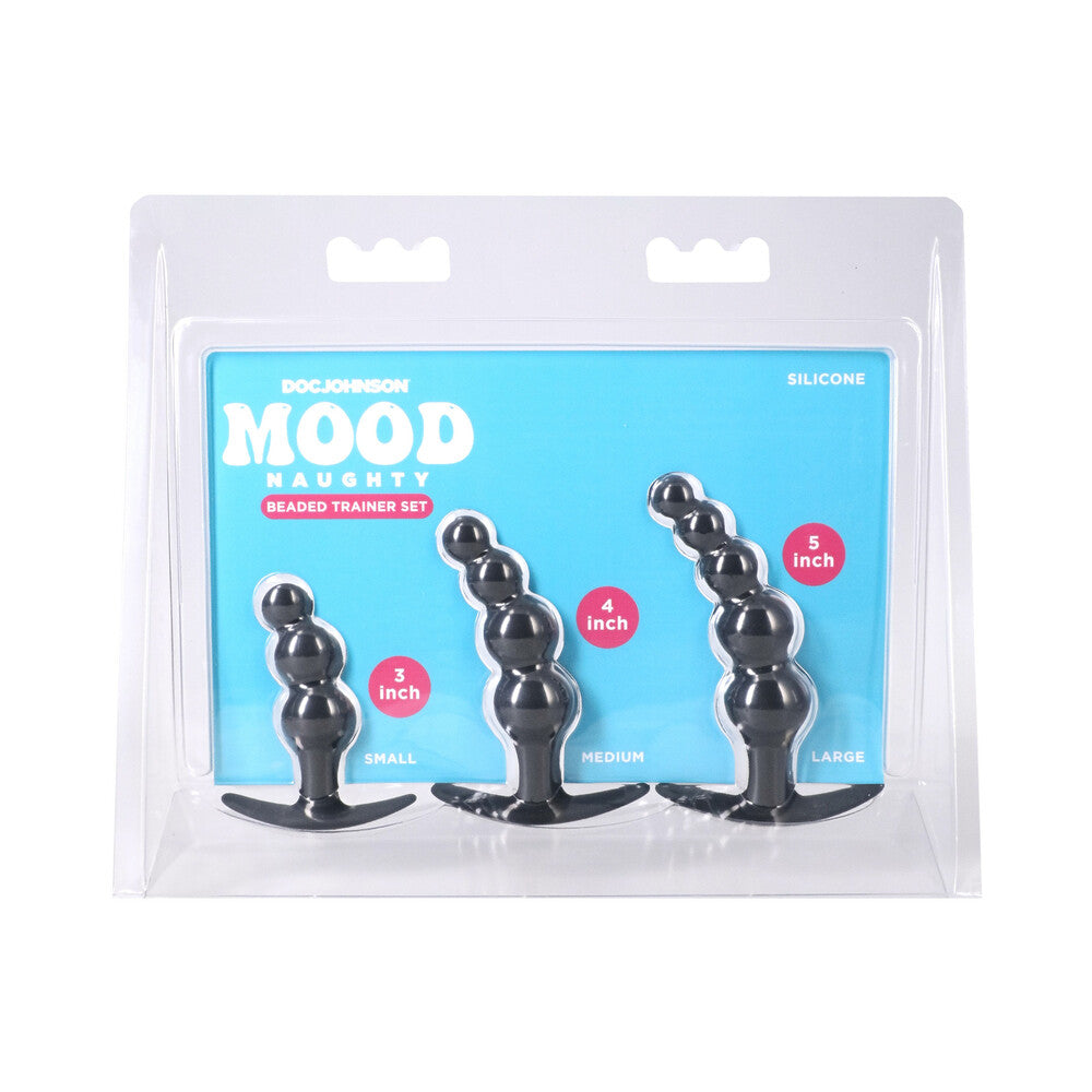 Mood Naughty Beaded Trainer Set Black Mood Naughty black beaded trainer set front retail package