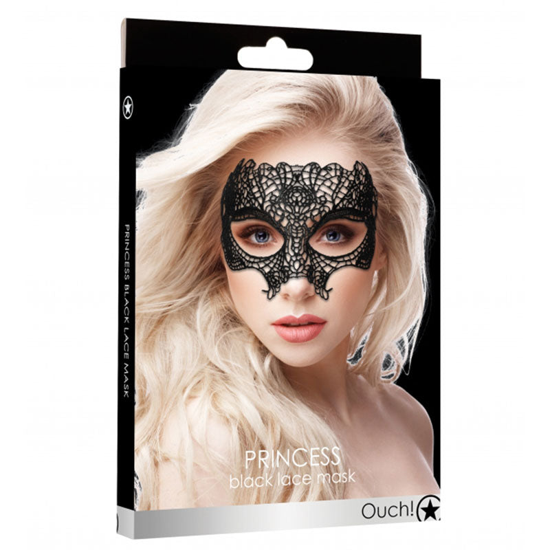 Ouch! Princess Lace Eye Mask Black Shots Ouch Princess black scalloped lace eye mask retail package