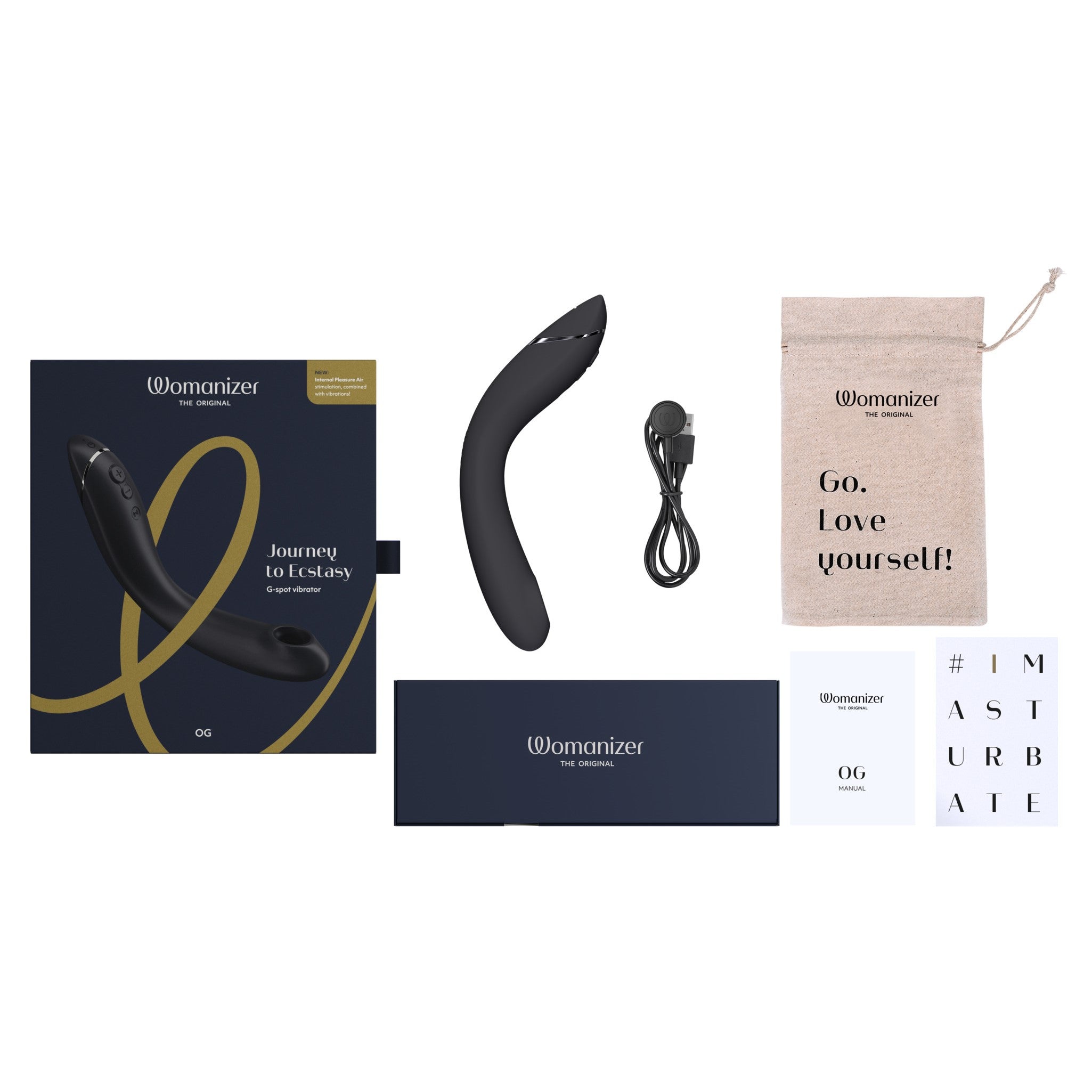 Womanizer OG G-Spot Pleasure Air Stimulator Dark Grey Womanizer OG dark grey device with box cable pouch and cards