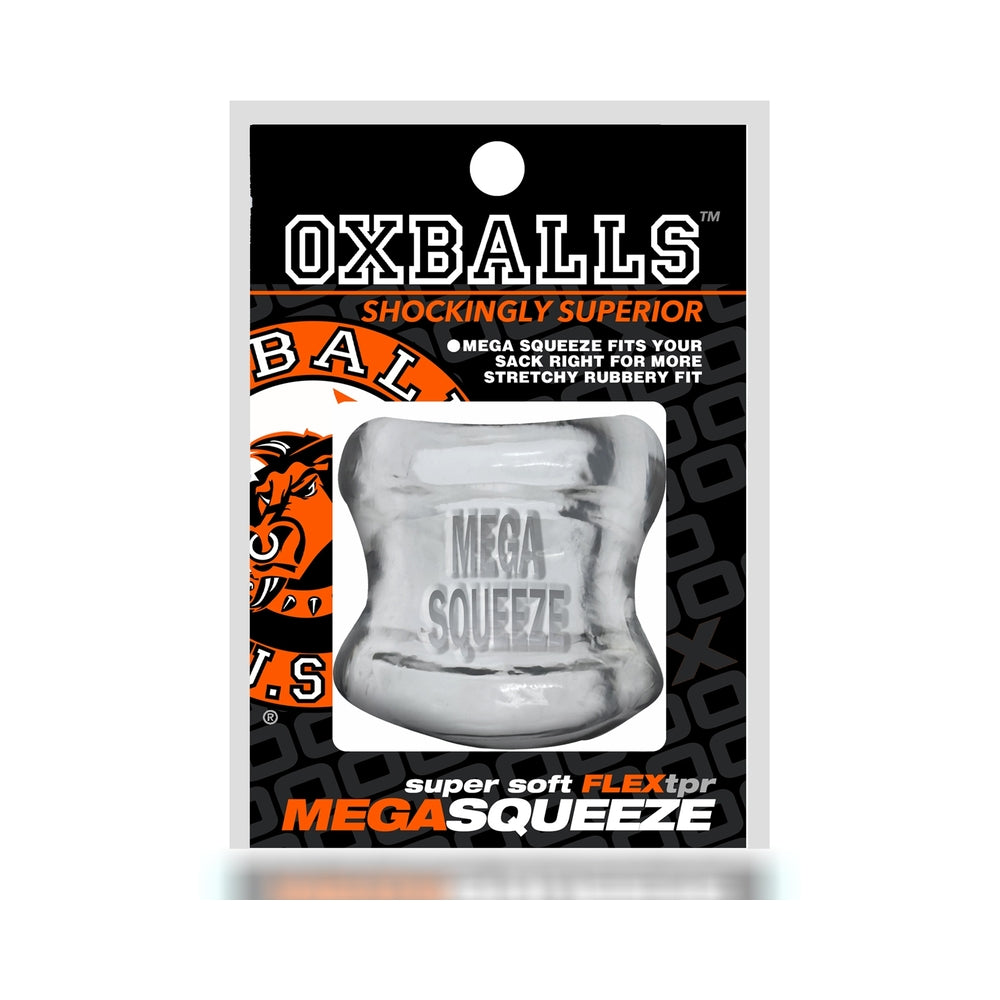 Oxballs Mega Squeeze Ergofit Ballstretcher Clear Oxballs Mega Squeeze clear stretcher in retail package