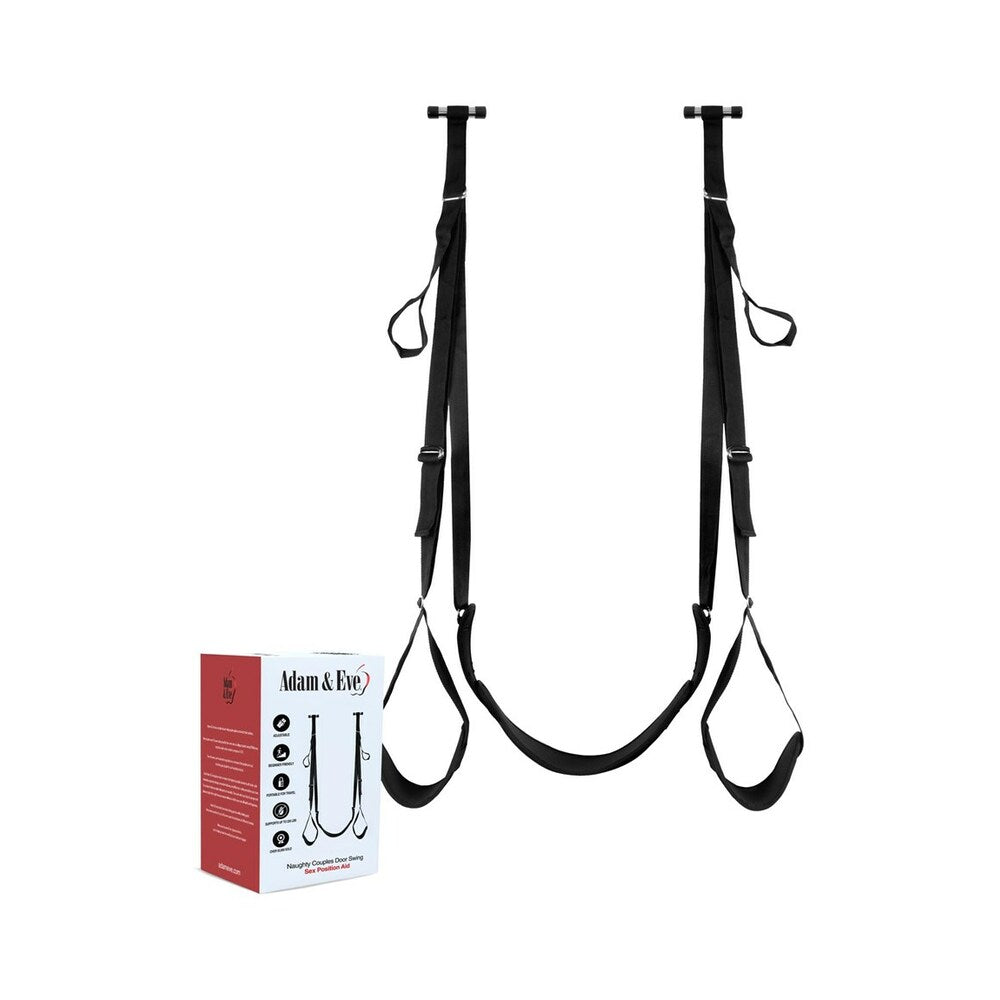 Adam & Eve Naughty Couples Door Swing Sex Position Aid Adam & Eve black adjustable couples door swing full strap system beside retail box