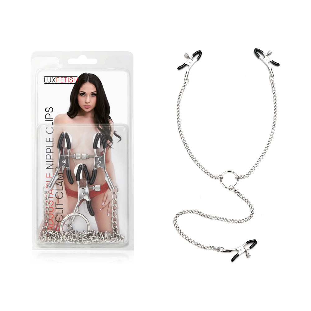 Lux Fetish Adjustable Nipple Clips & Clit Clamp Lux Fetish Adjustable Nipple Clips & Clit Clamp