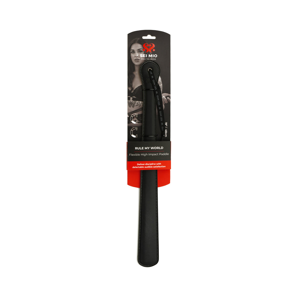 SEI MIO Rule My World Flexible High Impact Paddle SEI MIO Rule My World slim flexible black paddle on hanging card