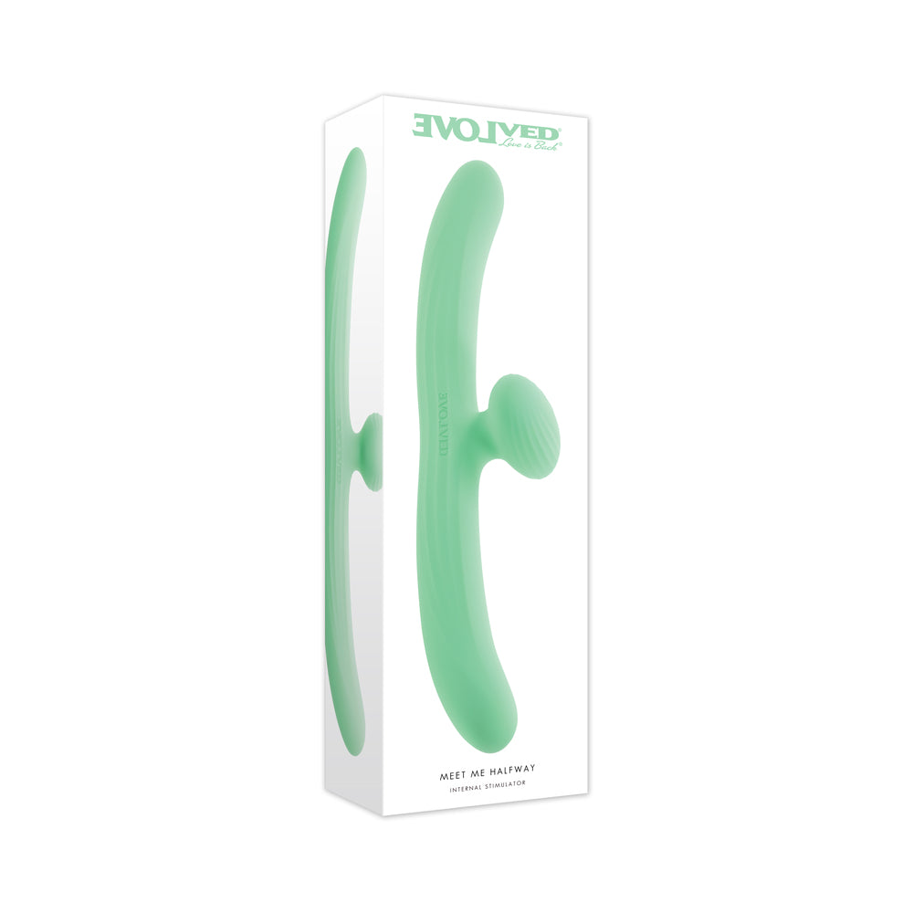 Evolved Meet Me Halfway Double Ended Vibrator Green Evolved Meet Me Halfway Double Ended Vibrator Green