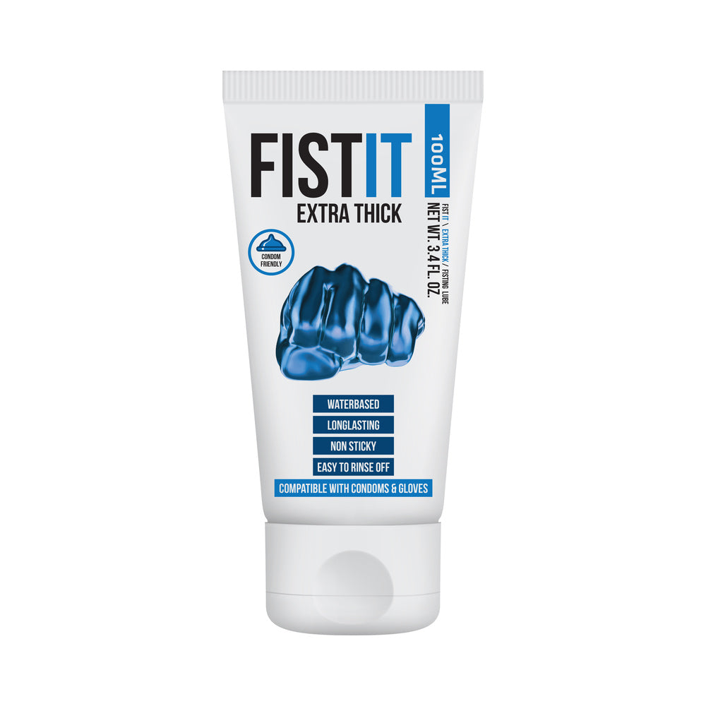 Fist It Extra Thick Water-Based Fisting Lube 100ml / 3.4 oz. White 100 ml Fist It Extra Thick gel tube with blue label