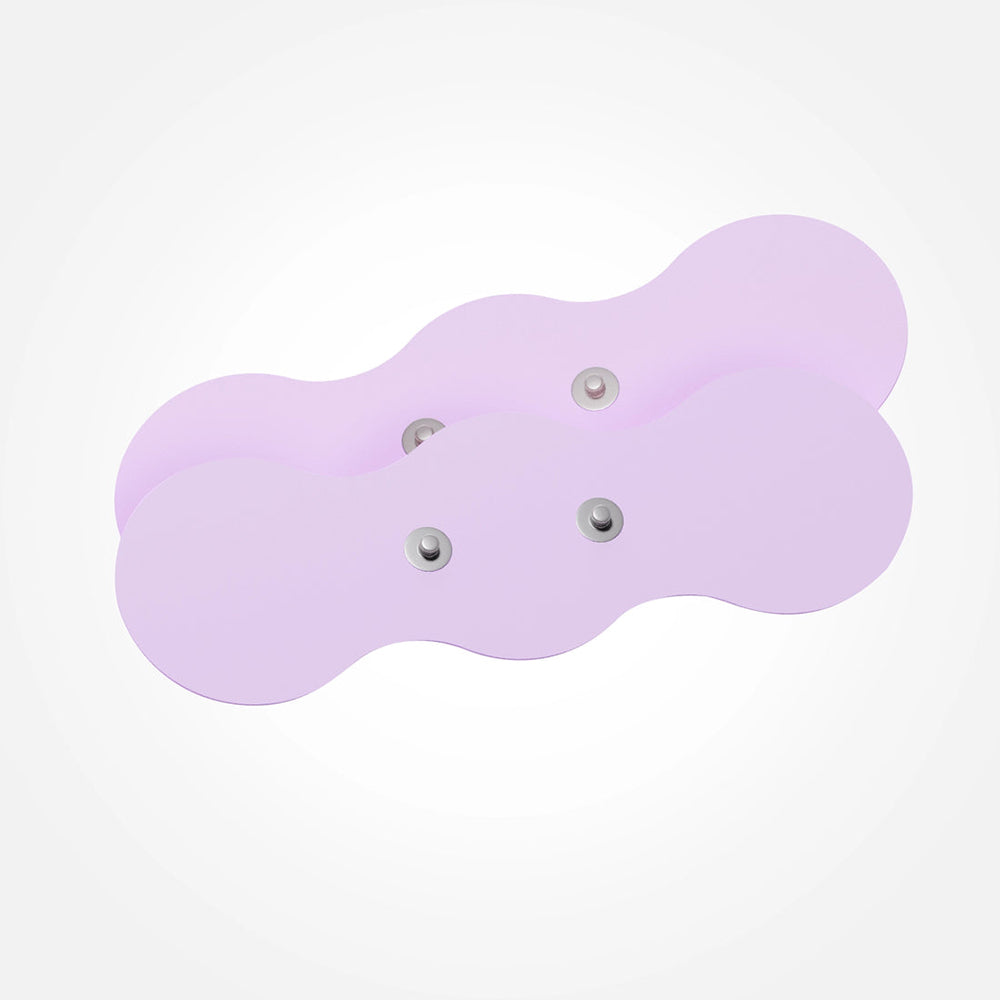 VUSH Aura Wireless TENS Replacement Electro Gel Pads (Canada Restriction) Two periwinkle VUSH Aura replacement gel pads with three metal contacts