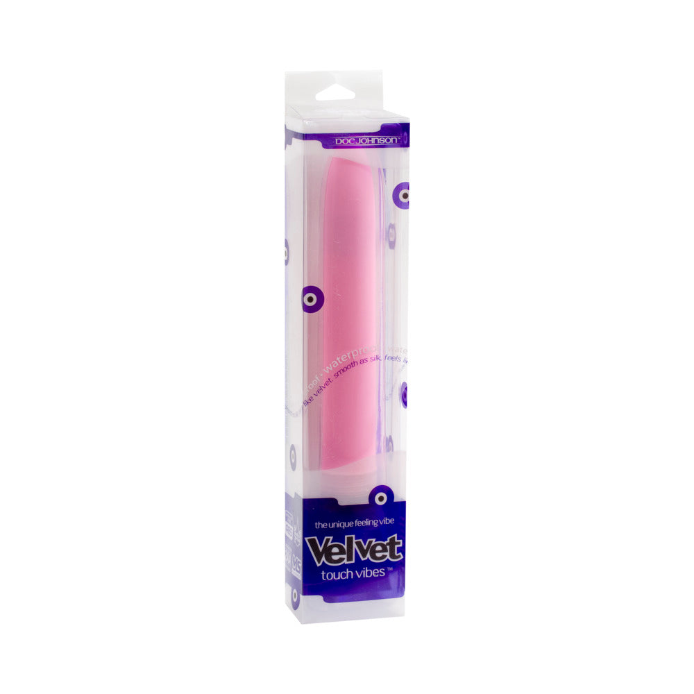 Velvet Touch Vibe 7 inch (Pink) Doc Johnson Velvet Touch light pink vibe in clear purple package