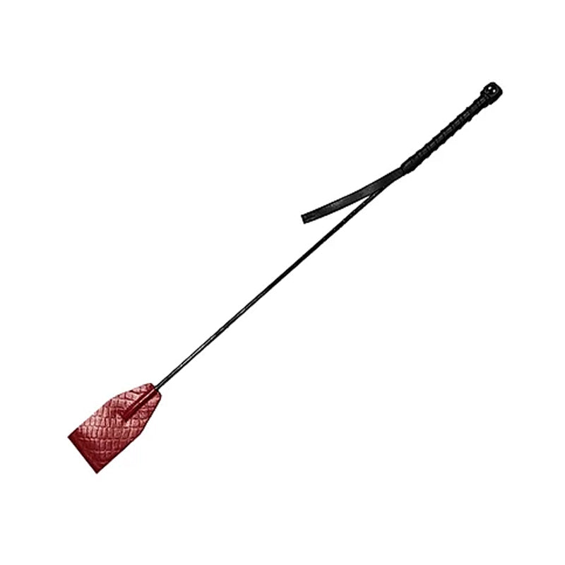 Leather Riding Crop Burgunday & Black Burgundy textured leather riding crop with black shaft and wrist loop