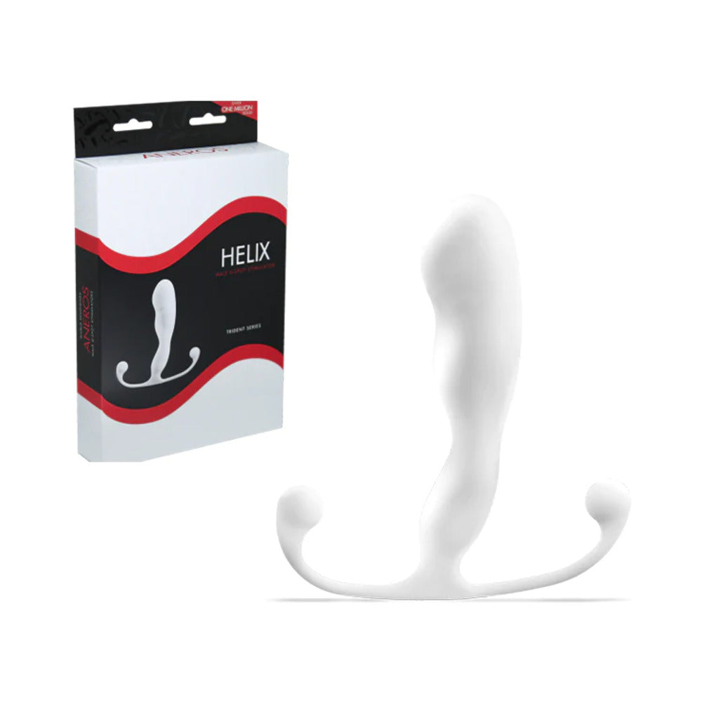 Aneros Trident Series Helix Prostate Stimulator Aneros Trident Helix white stimulator with retail carton