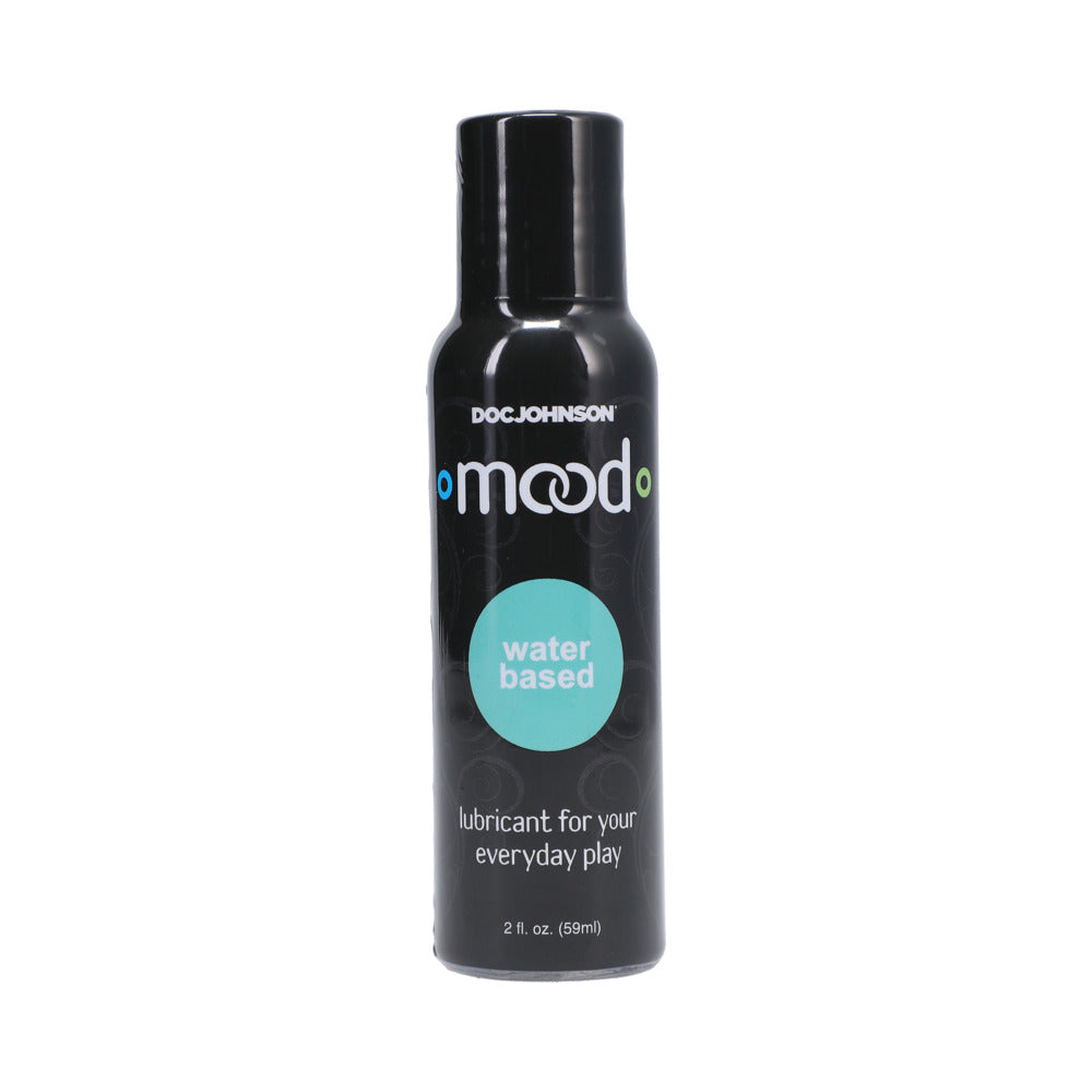 Mood Lube Water Based 2 fl. oz. Front of black Doc Johnson Mood water-based lubricant 2 oz bottle