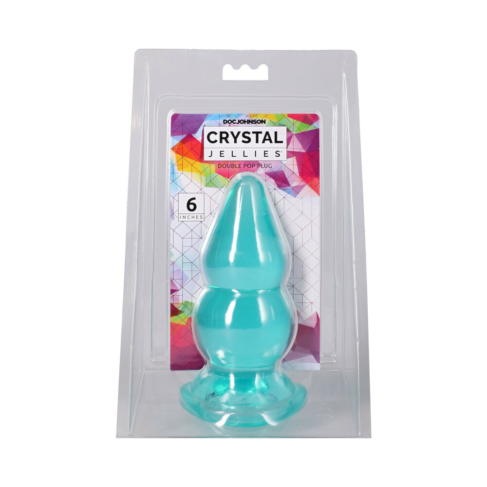 Crystal Jellies Double Pop Plug 6 in. Teal Crystal Jellies Double Pop Plug 6 in. Teal