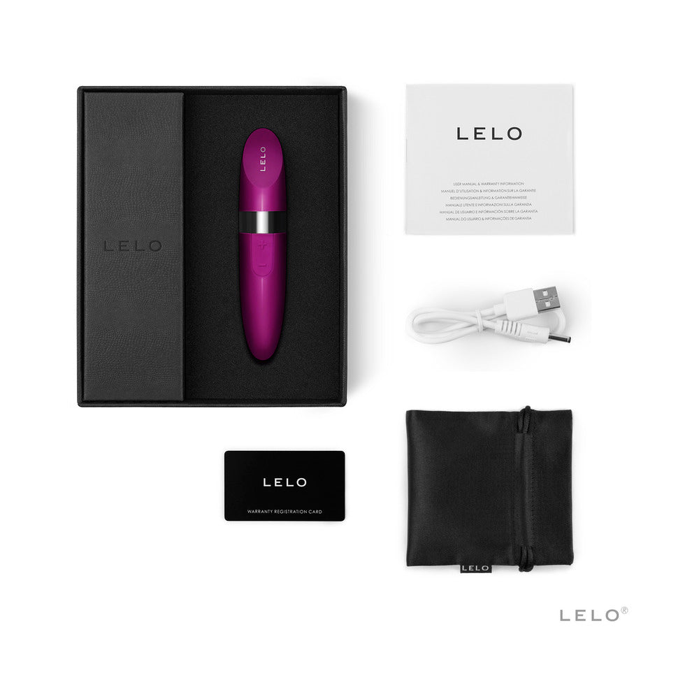 LELO MIA 2 Rechargeable Lipstick Vibrator Deep Rose Deep rose LELO MIA 2 set with black box USB cable card and pouch