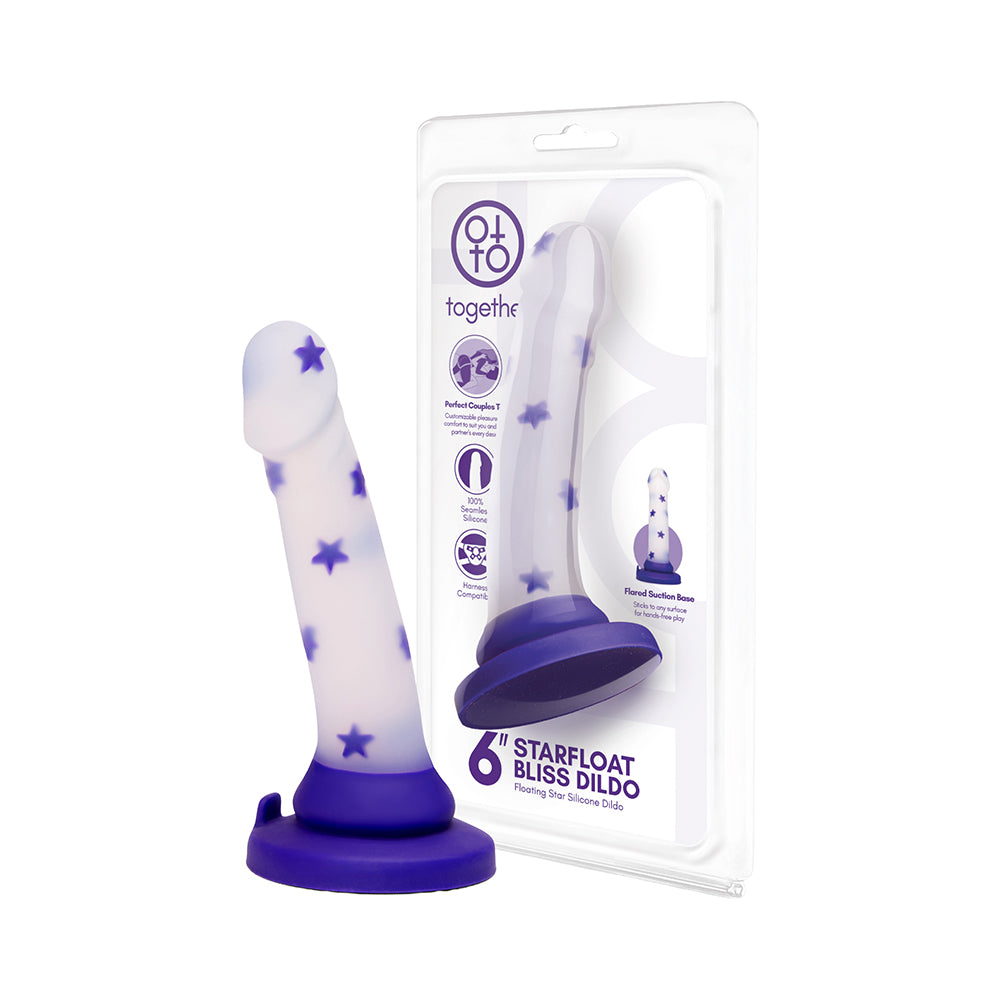 Together Toy 6 in. Starfloat Bliss Dildo Together Toy 6-inch Starfloat Bliss purple dildo with clear retail package