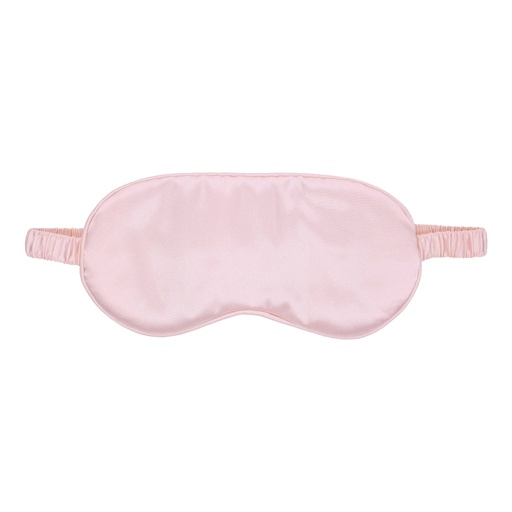 Ouch! Satin Mask Powder Pink Front view of powder-pink Ouch satin blindfold with gathered strap