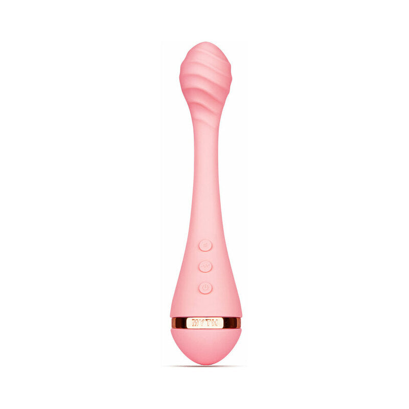 VUSH Myth G-Spot Vibrator light-pink VUSH Myth curved vibrator with ribbed rounded head and three controls